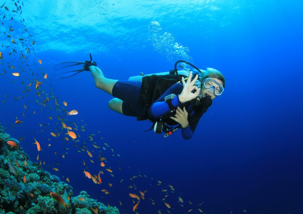 Diver with OK sign