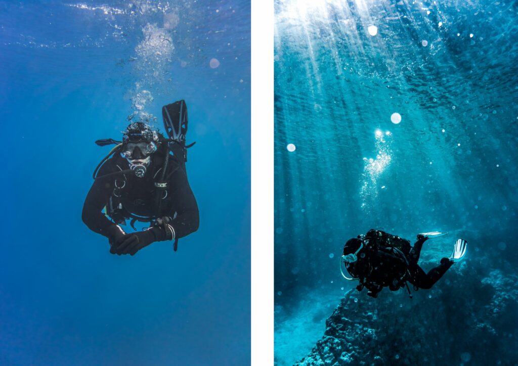 Basic scuba diving - divers breathing