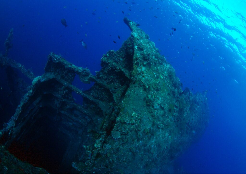 shipwrecks - bali slanted ship